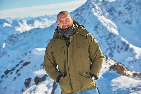 Dave Batista in the mountains under the sun