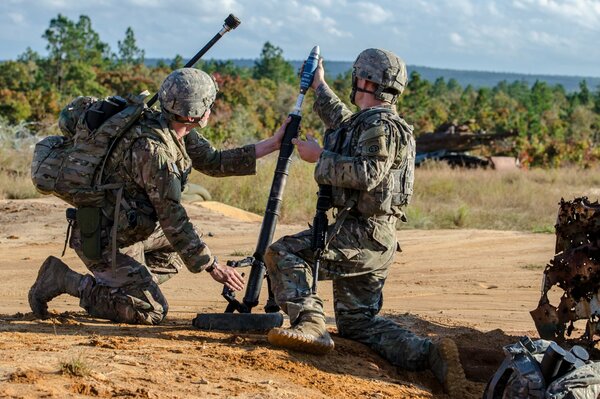 Soldaten für den Krieg in der Armee vorbereiten