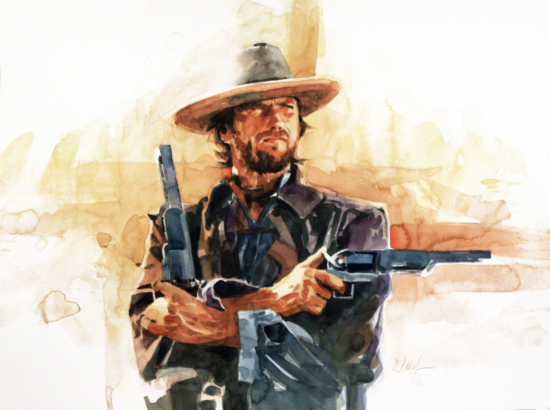 clint eastwood western background