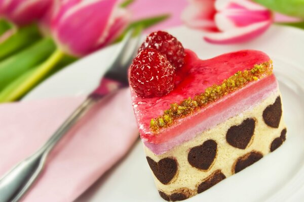 Dessert en forme de coeur pour la Saint-Valentin