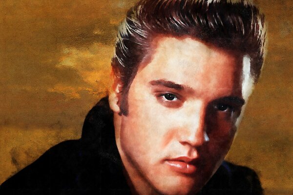 Arte del famoso músico de rock and Roll Elvis Presley