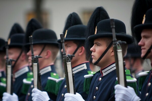 In the army, soldiers are in formation