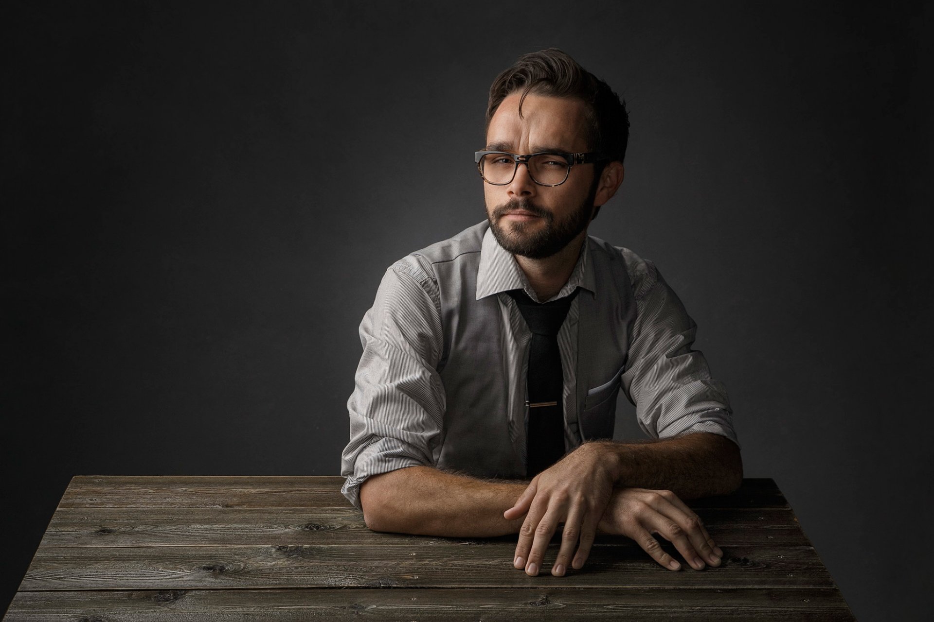 retrato gafas estudio