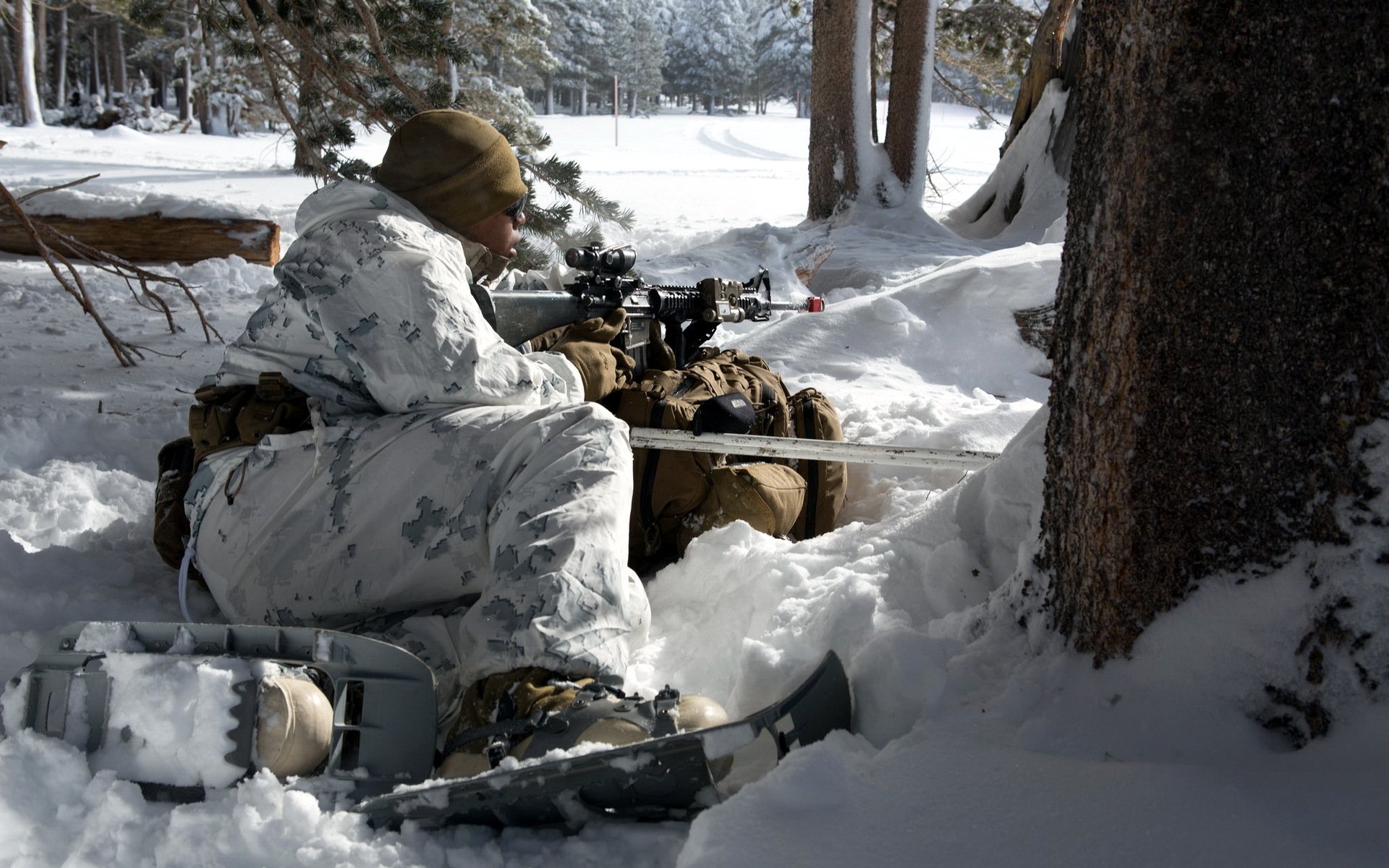 cuerpo de marines de los estados unidos soldado armas