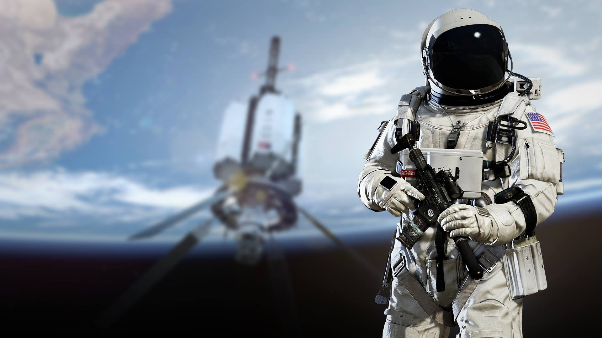 astronaut suit spacesuit weapon background