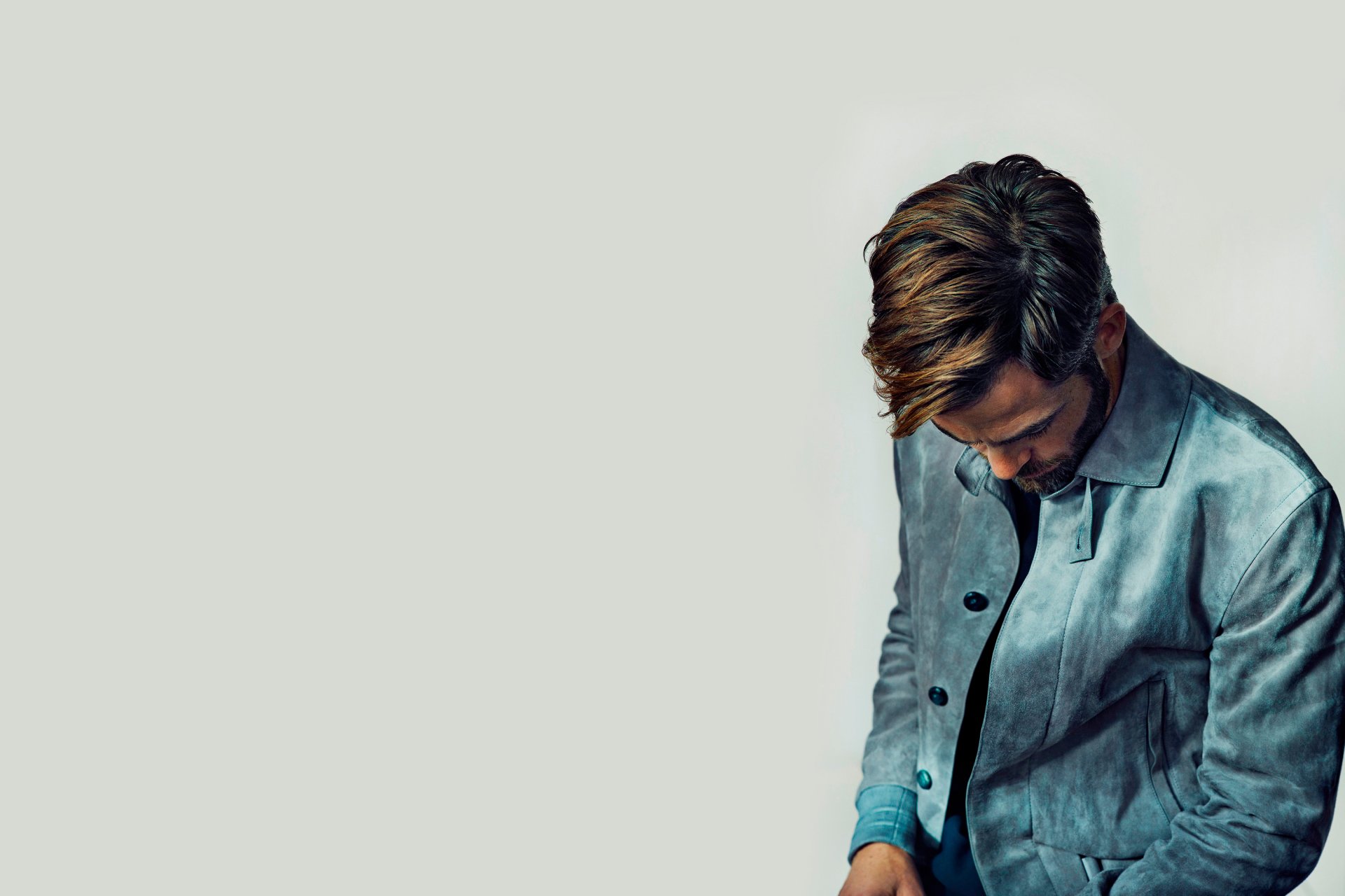 chris pine à la séance photo elle