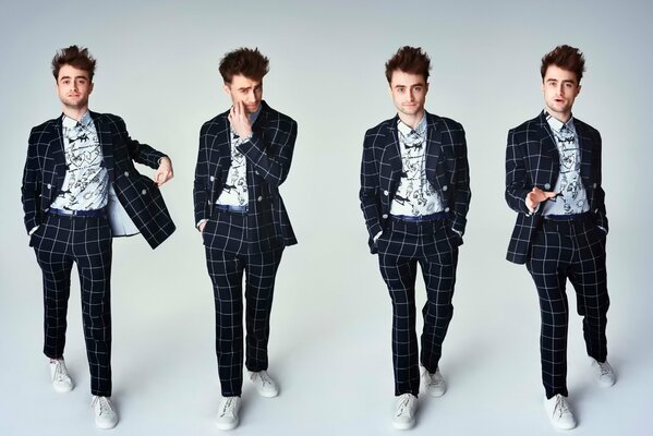 Sesión de fotos de Daniel Radcliffe en traje a cuadros