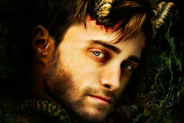Retrato de Daniel Radcliffe con cuernos