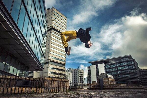Super jump in the city