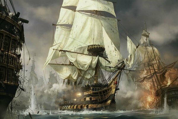 Grande nave da guerra a vela