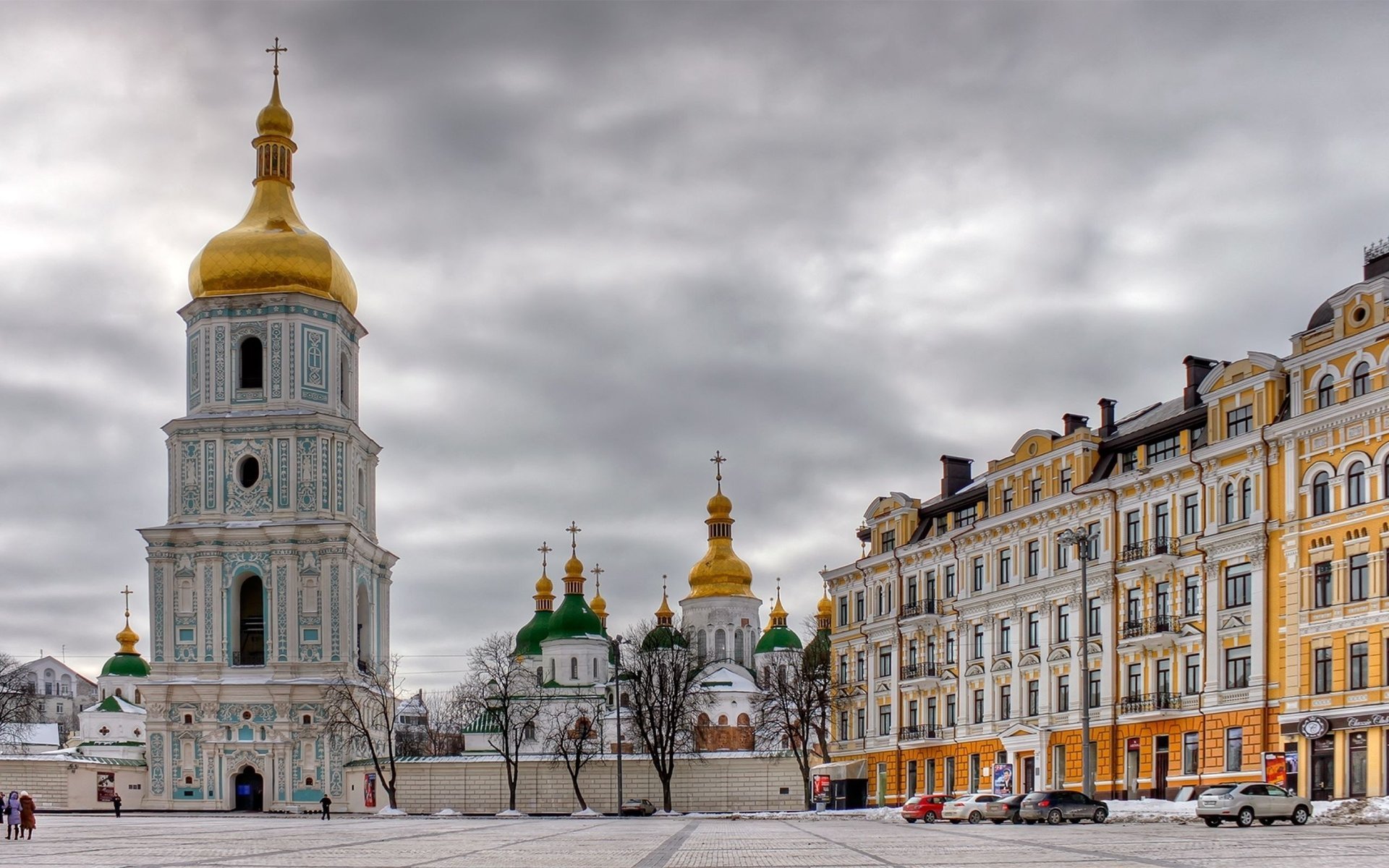 aint sophia cathedral kiev winter area