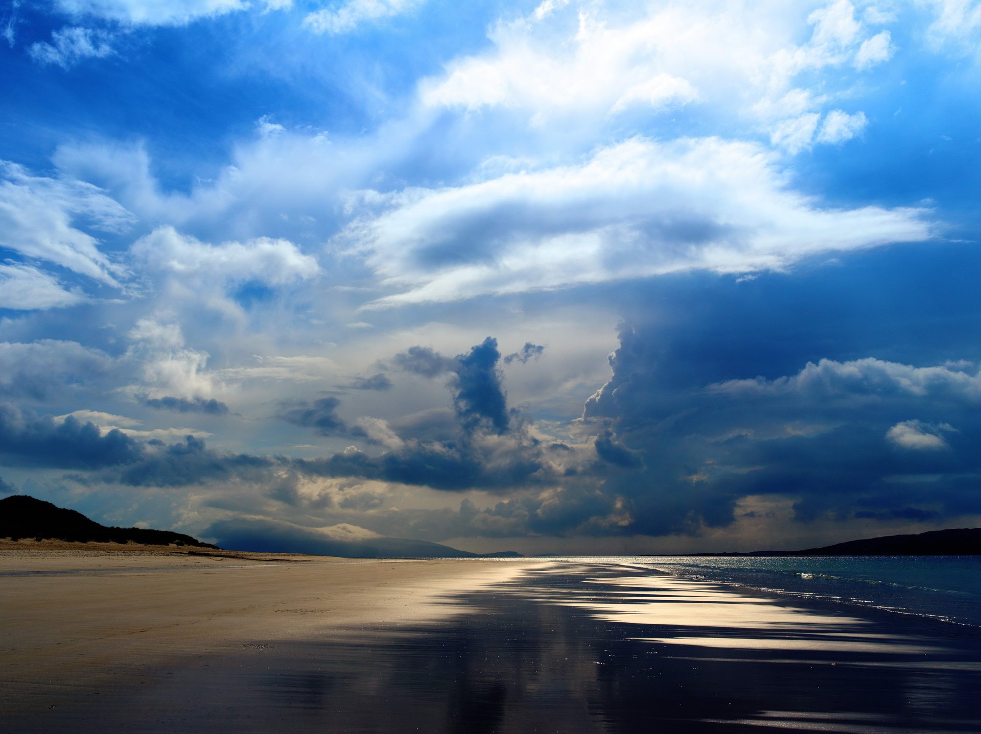 plaża niebo chmury morze ocean