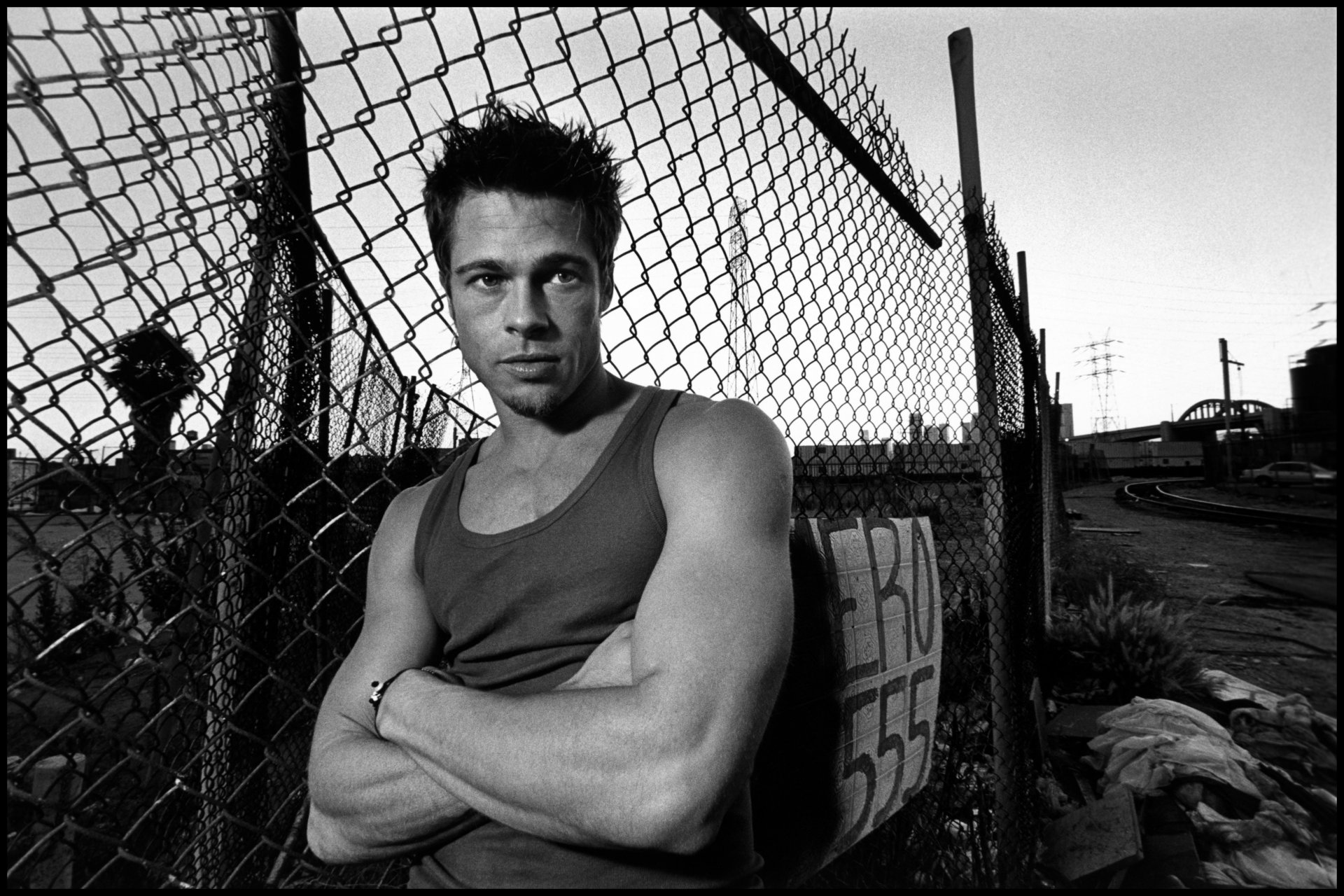 men brad pitt actor grille fencing