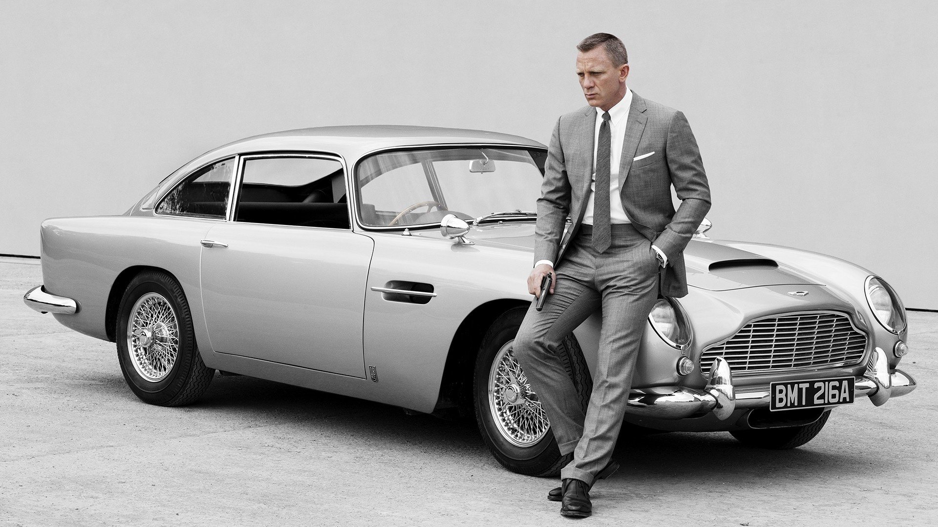 bond car in a suit