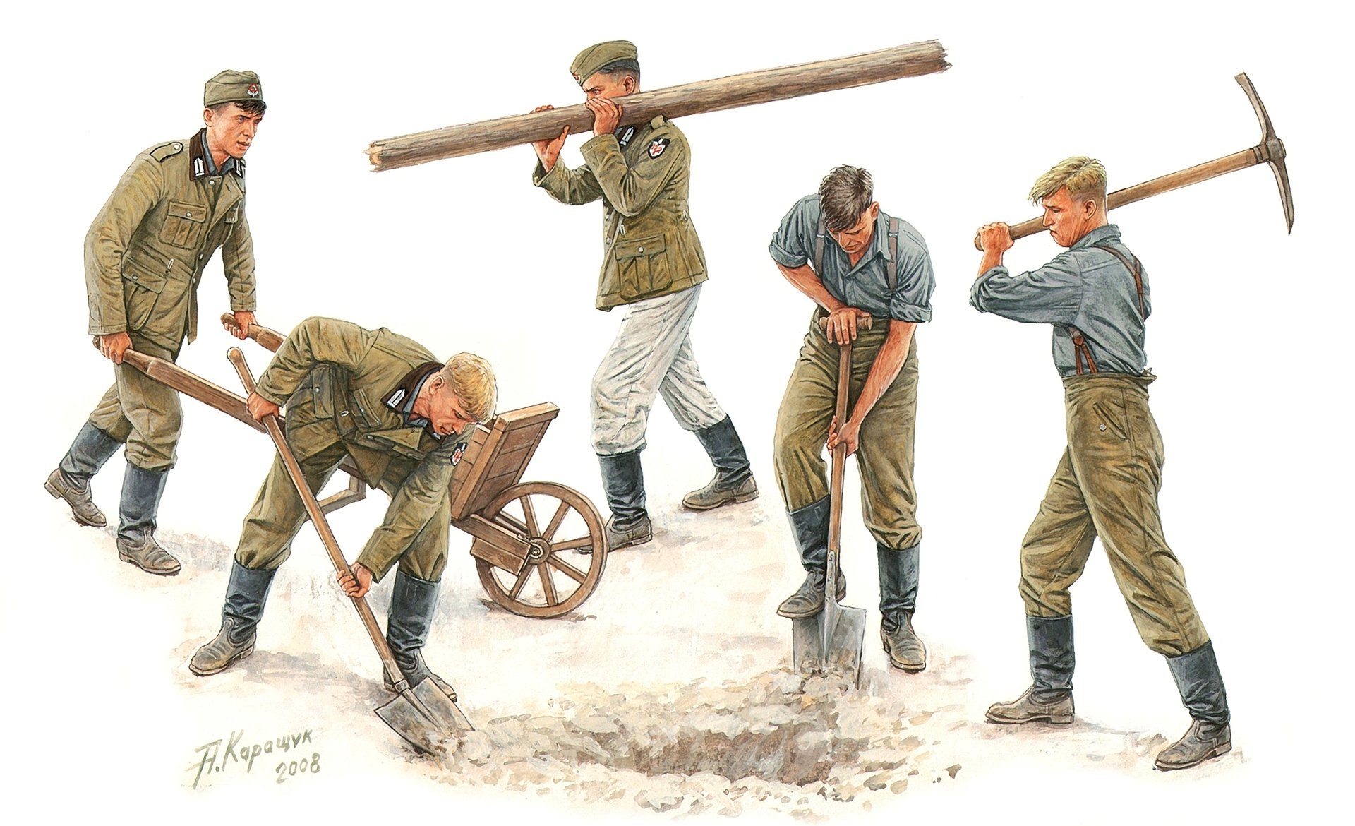 dibujo alemán soldados segunda guerra mundial artista andrei karashuk