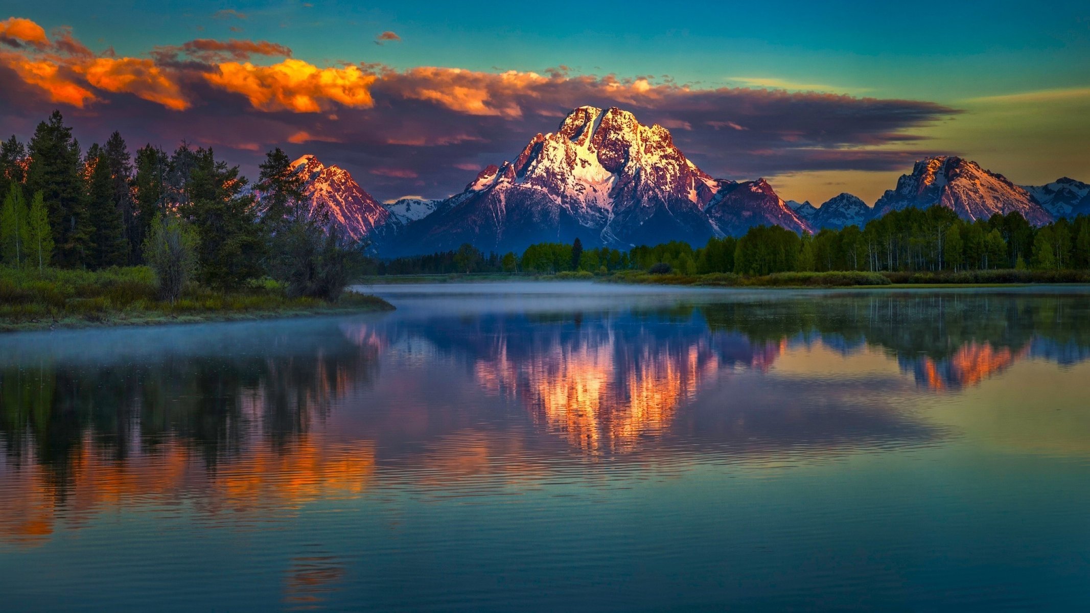 río reflexión montañas hermoso