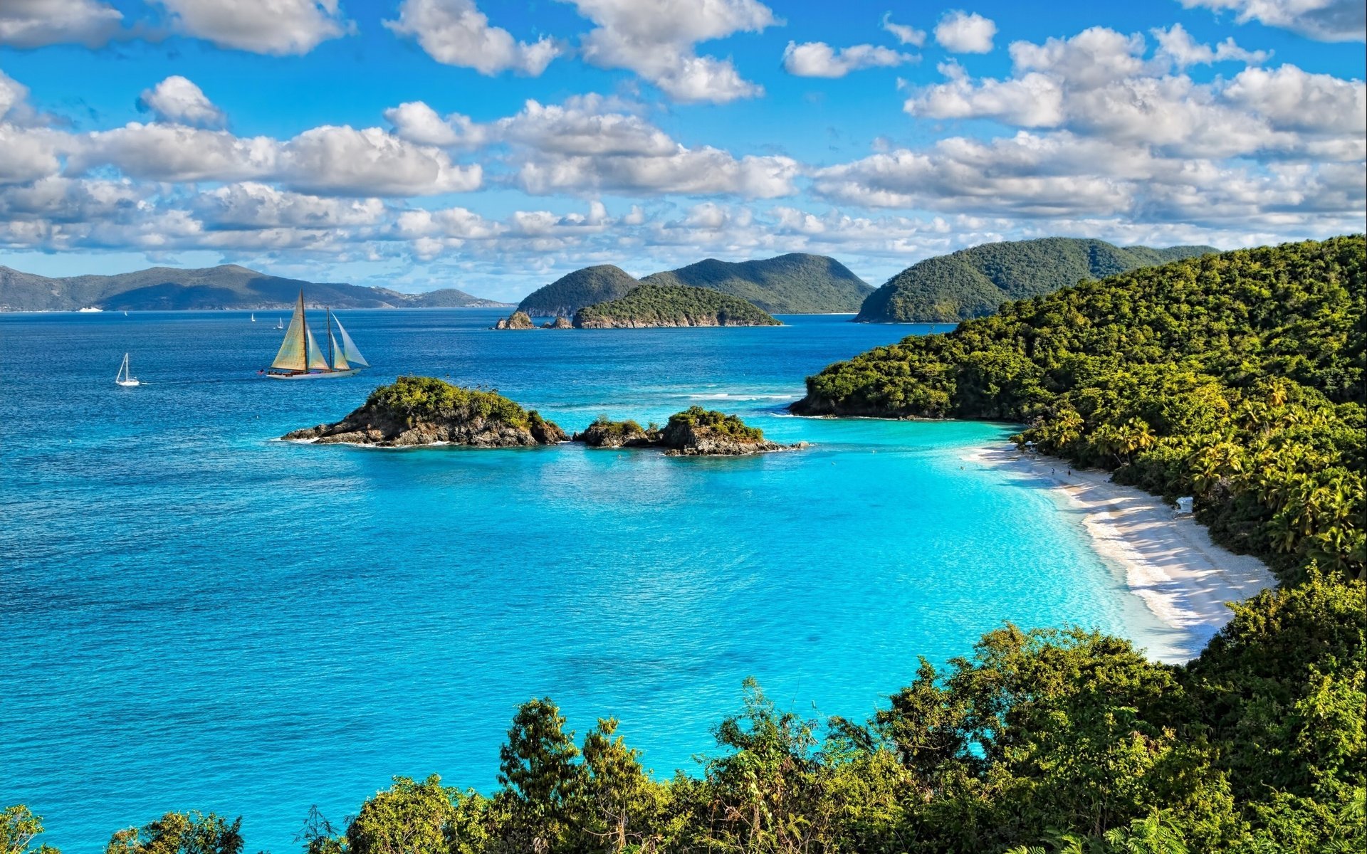 vergine oceano tropici stati uniti mare nuvole isola spiaggia