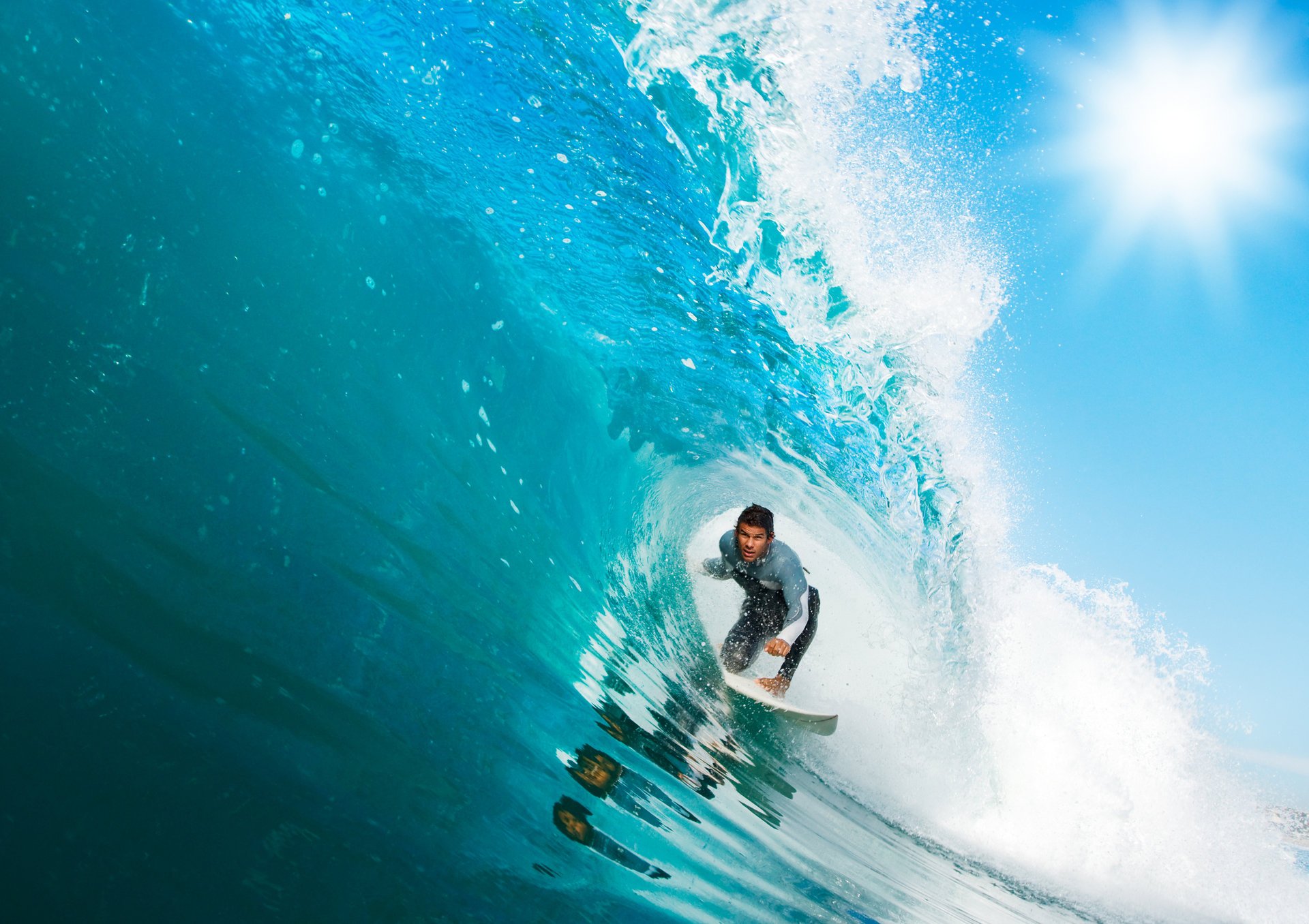 cresta mar onda cielo tablero sol practicar surf