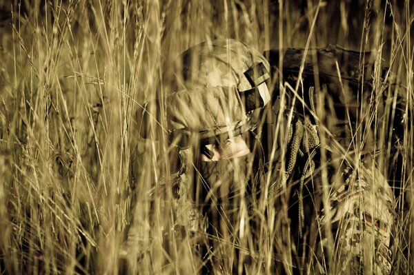 Soldiers are waiting in ambush