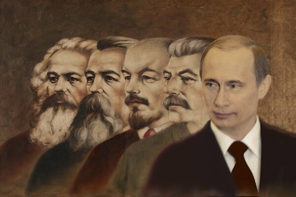 Marx Engels Lenin and Putin