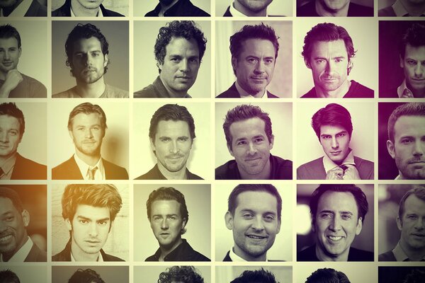 Collage of photos of male actors