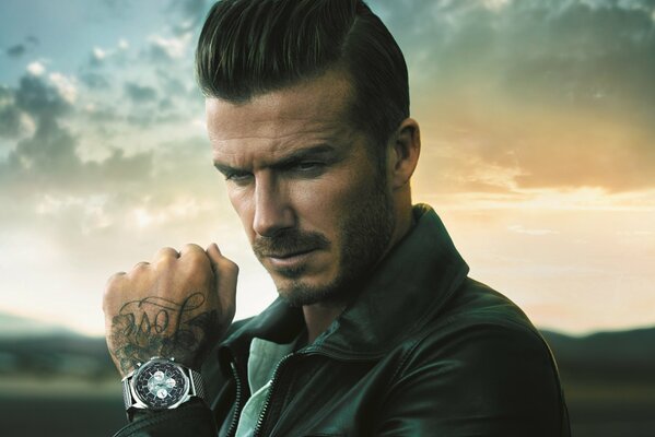 David Beckham sur fond de ciel