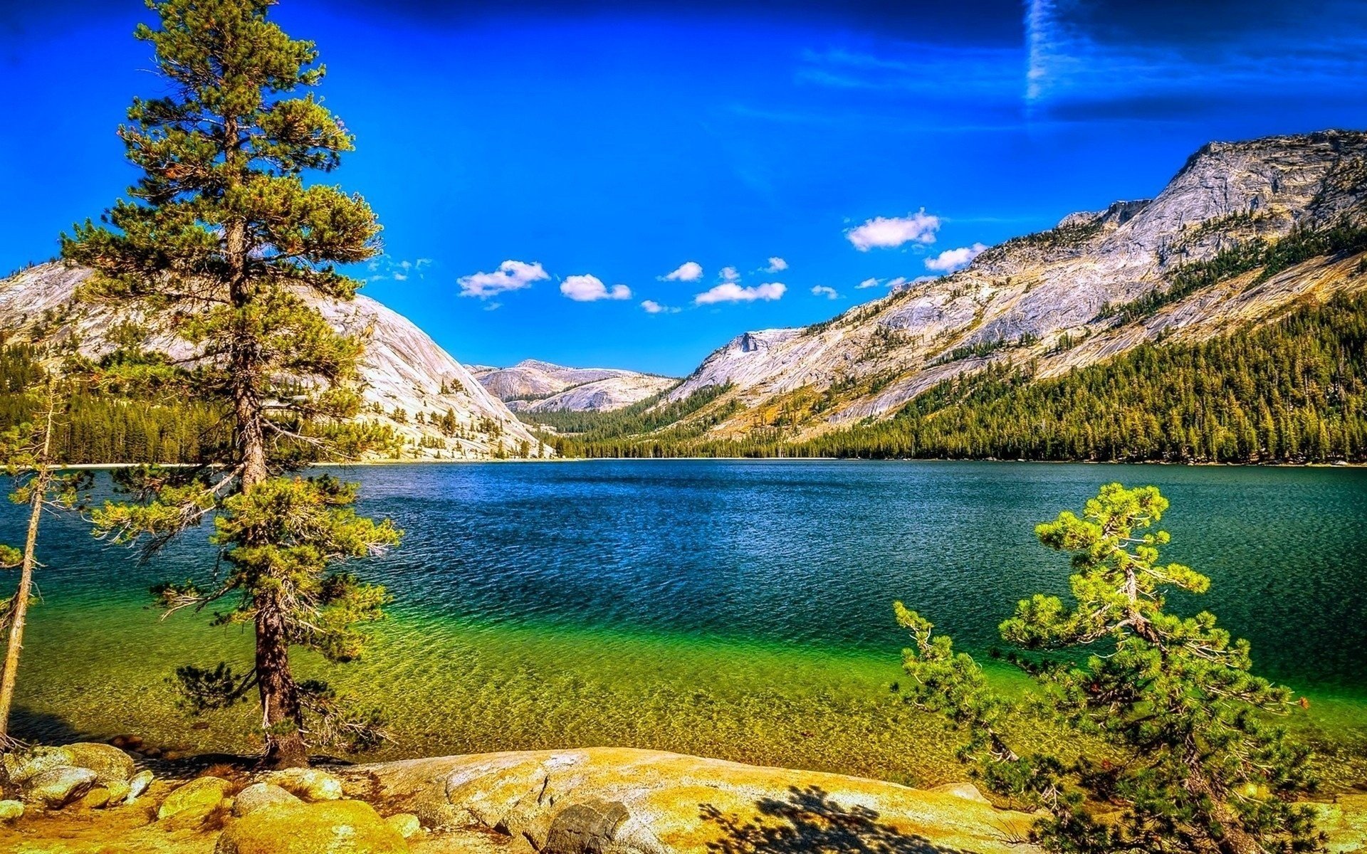 lago cielo alberi