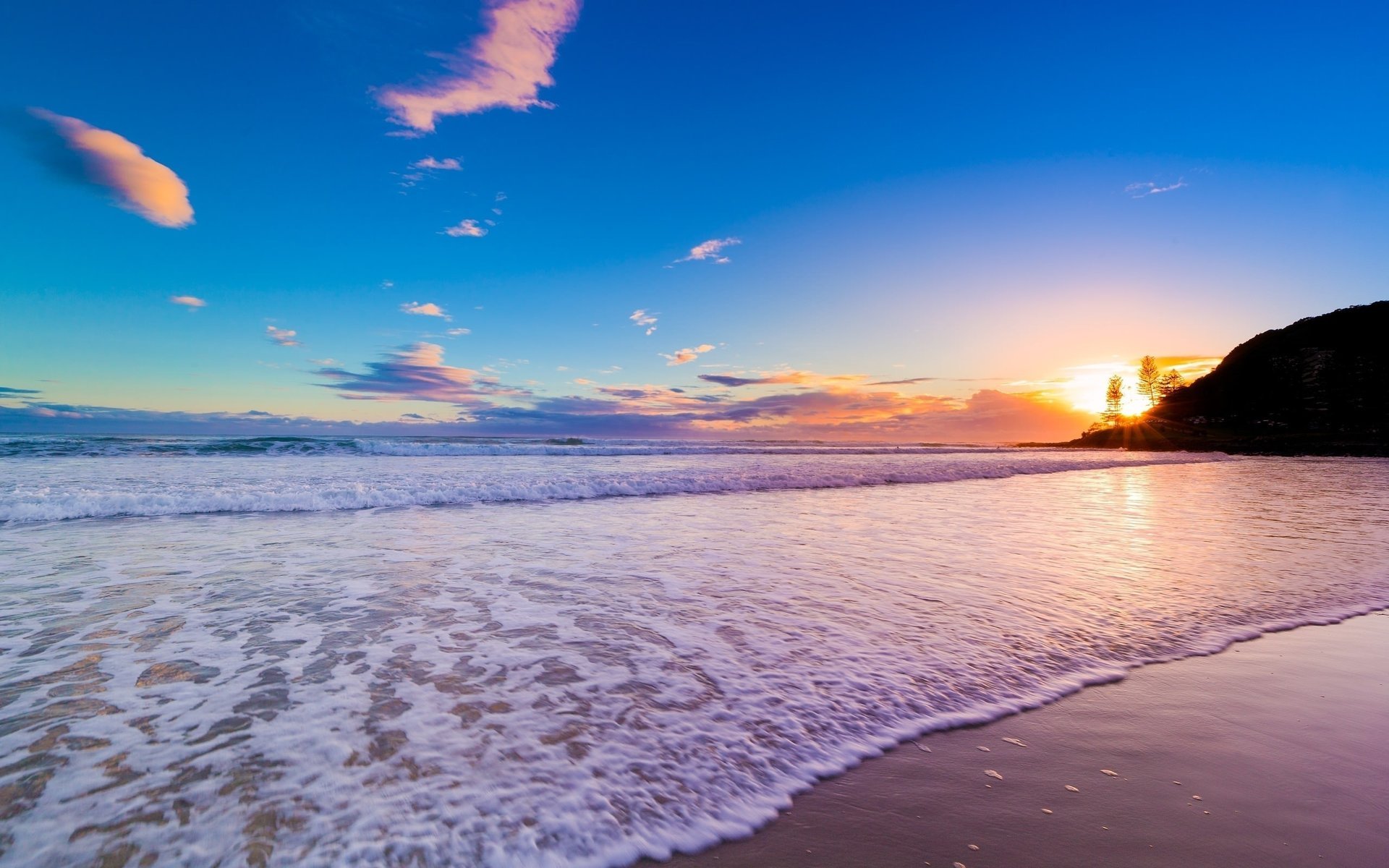 côte lever du soleil mer vagues australie