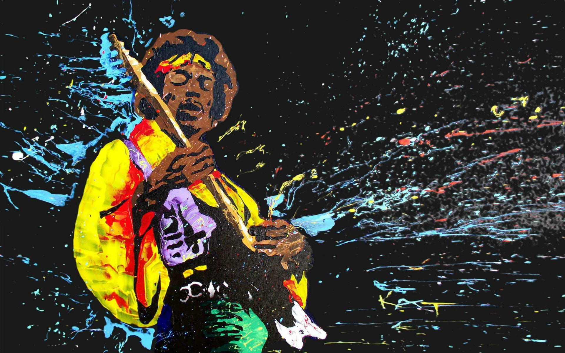 jimi hendrix música guitarrista pintura jimi hendrix cantante