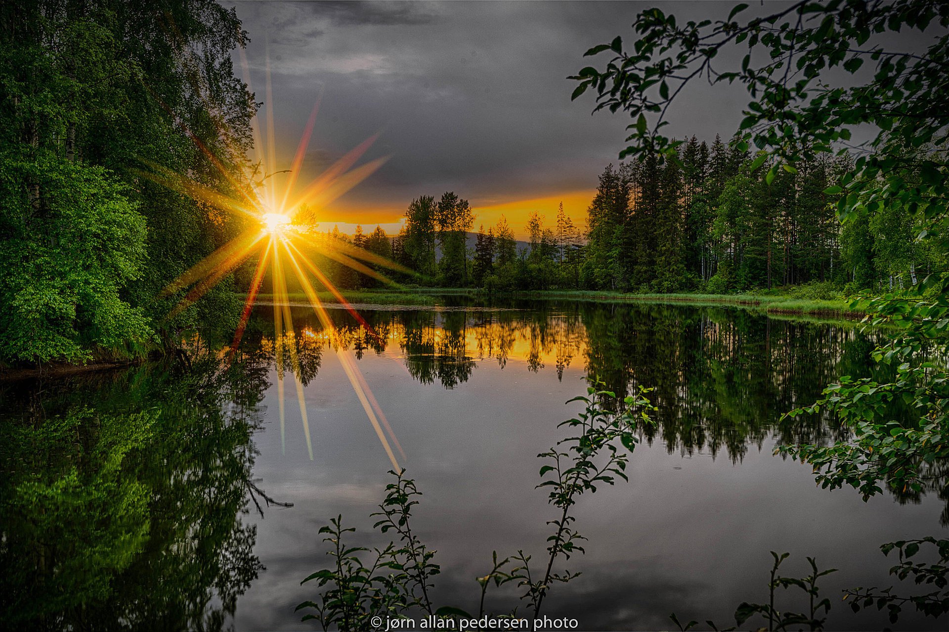 nature summer river the evening sunset the sun ray