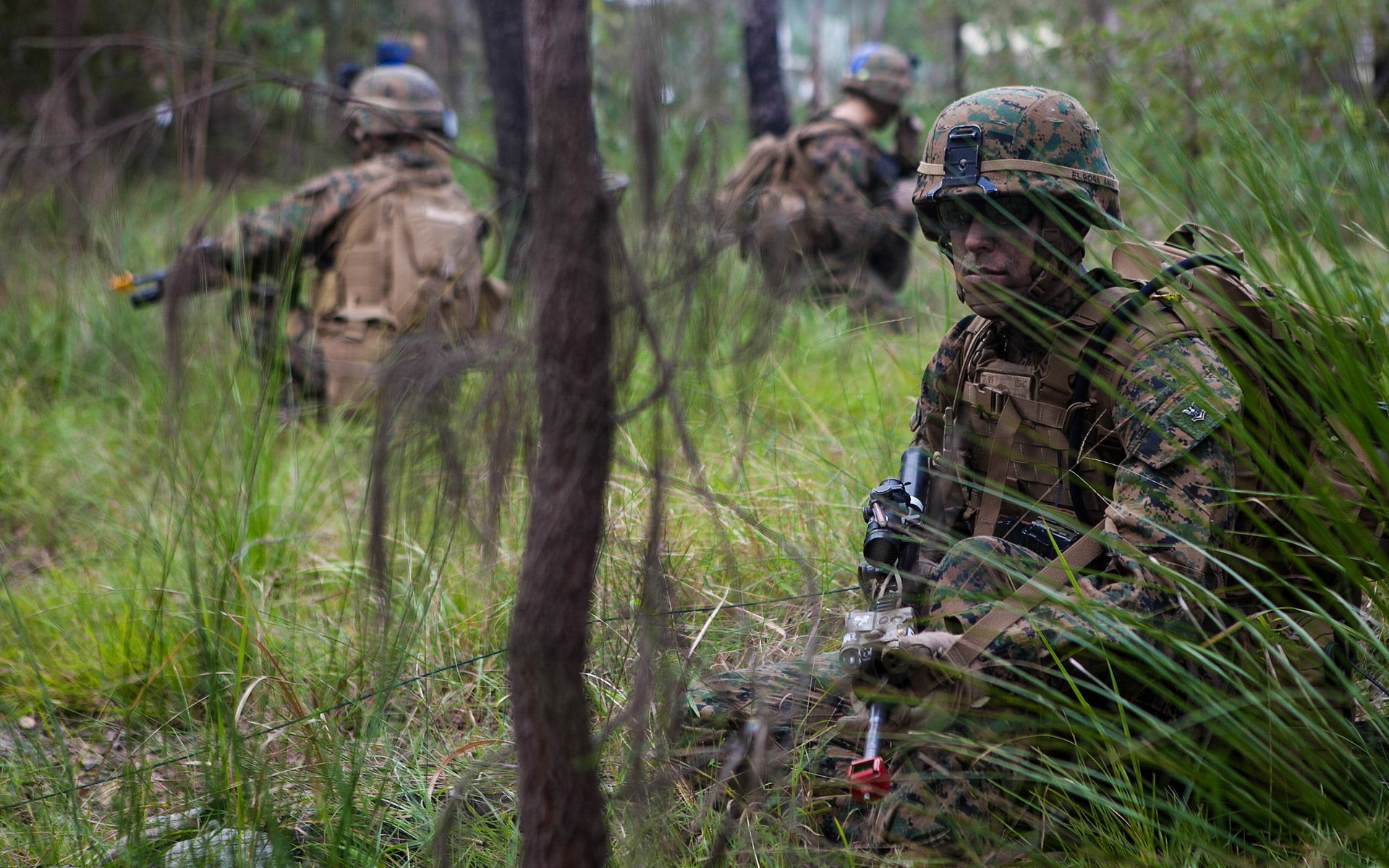 cuerpo de marines de los estados unidos soldados armas