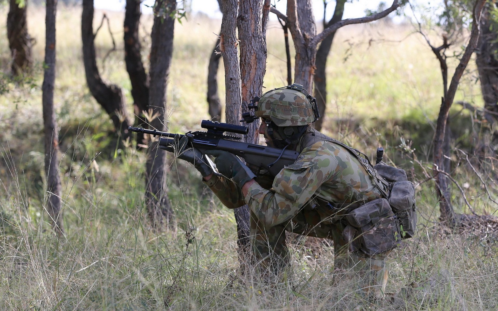 ejército australiano soldado armas