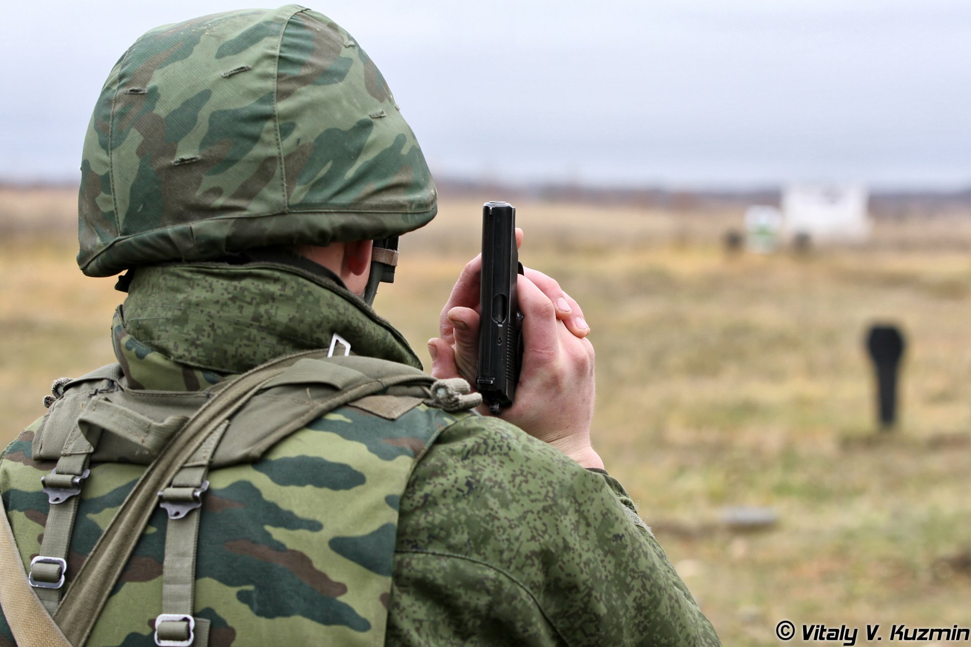 russian men fighter pm shooting camouflage helmet