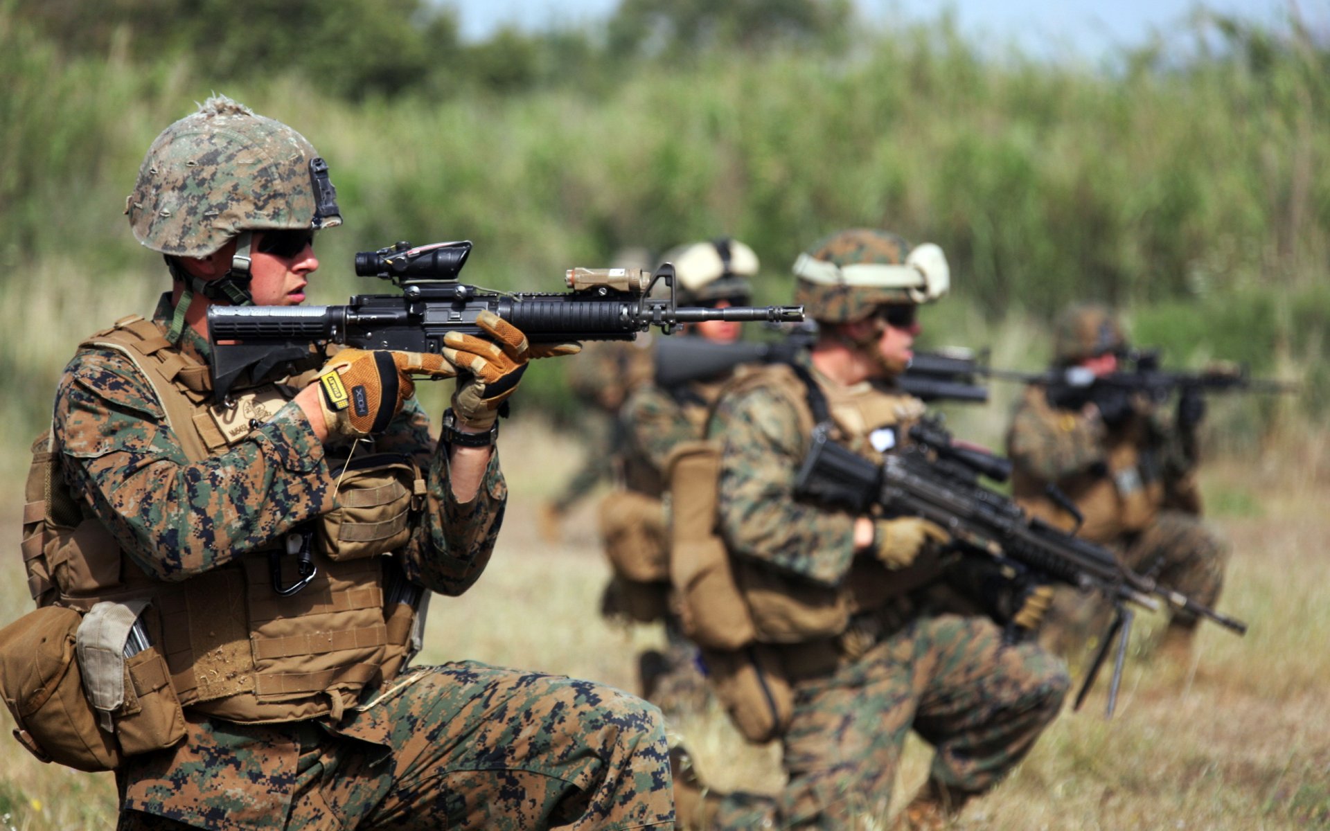 soldats armes fond