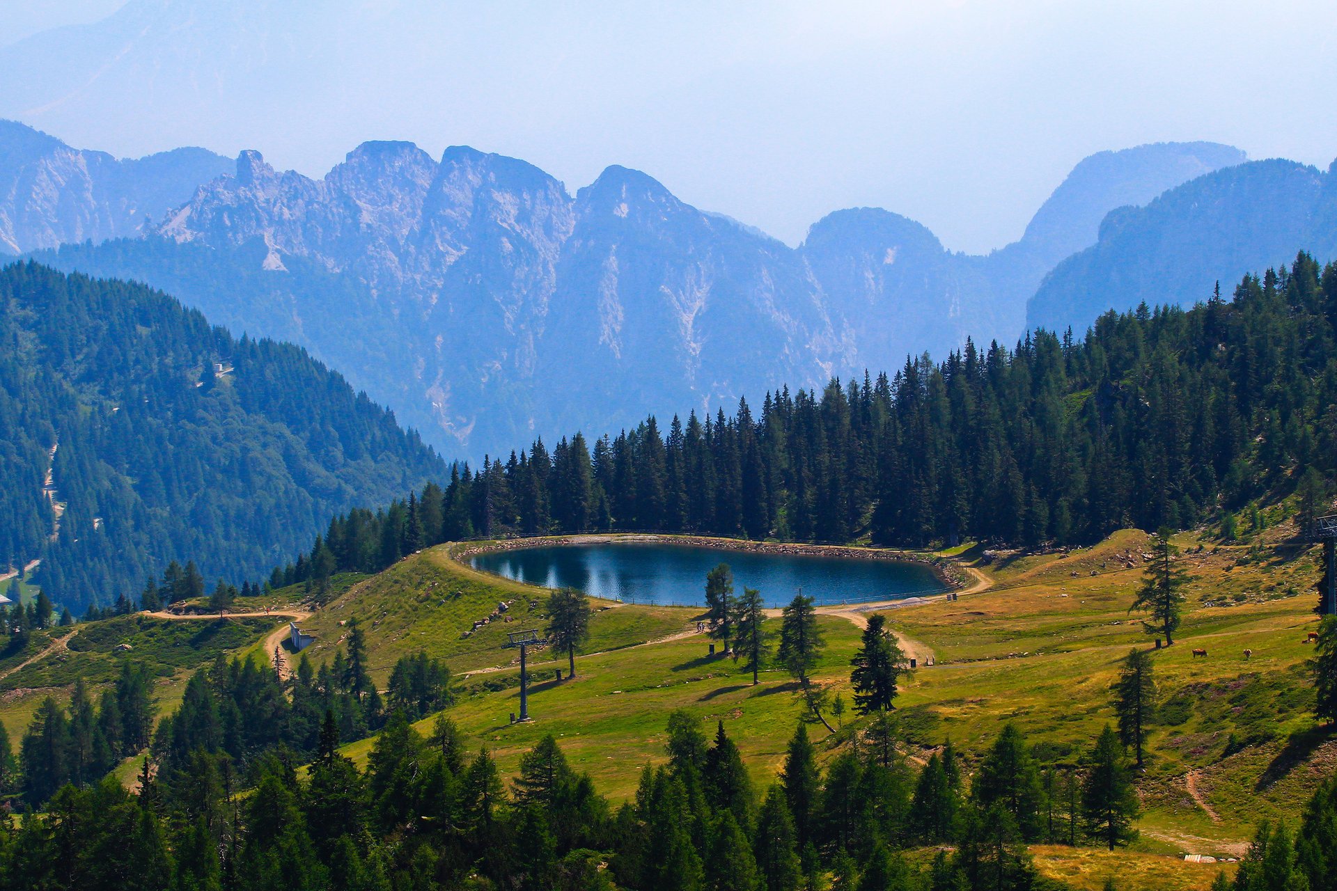 berge wälder teich