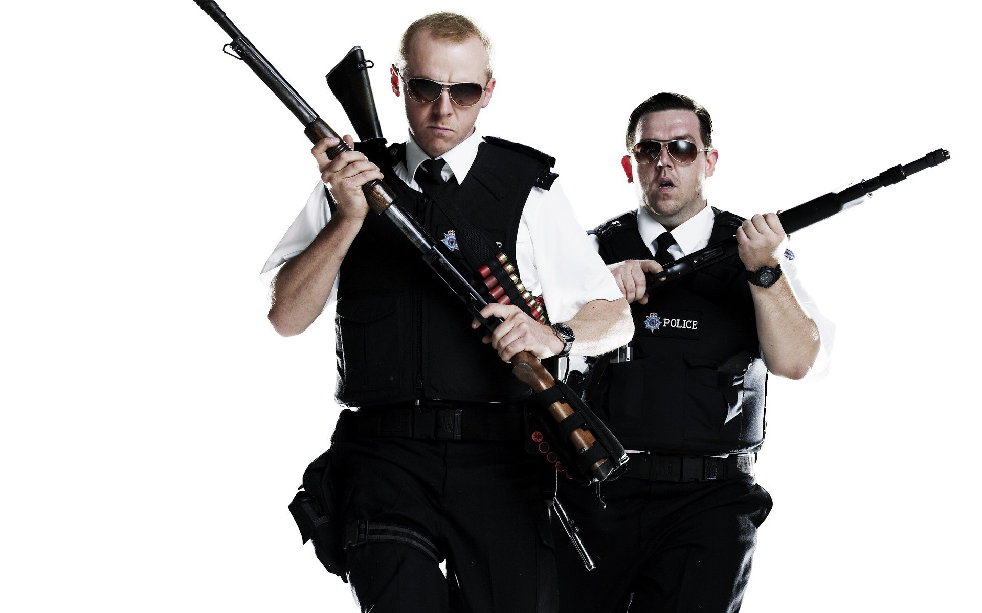 imon pegg nick frost guns guns cops like cool cops police glasse