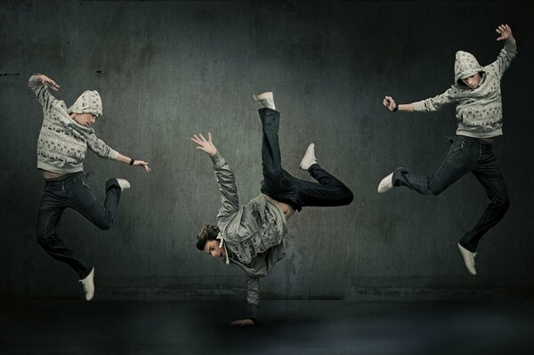 Trois Danse break dans gars