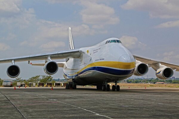 Gran avión en la pista