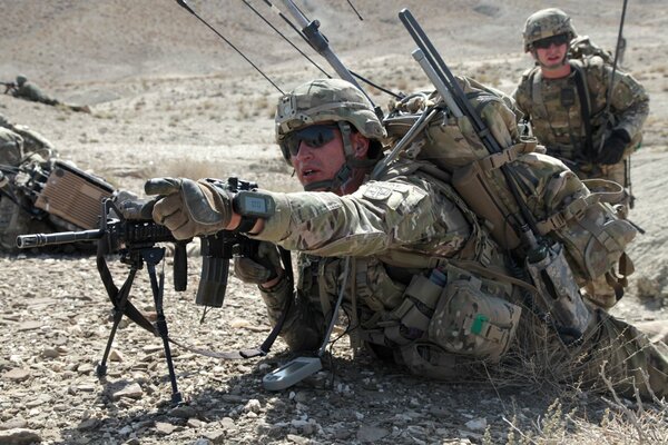 An army of soldiers at war in Avganistan