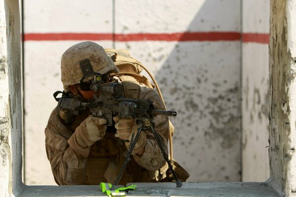 Marines at a combat post