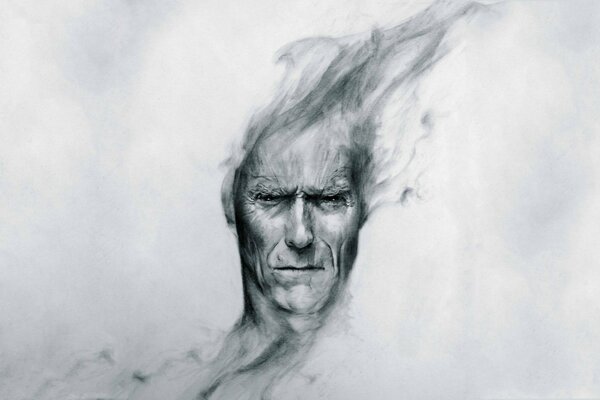 Clint Eastwood s head and gaze