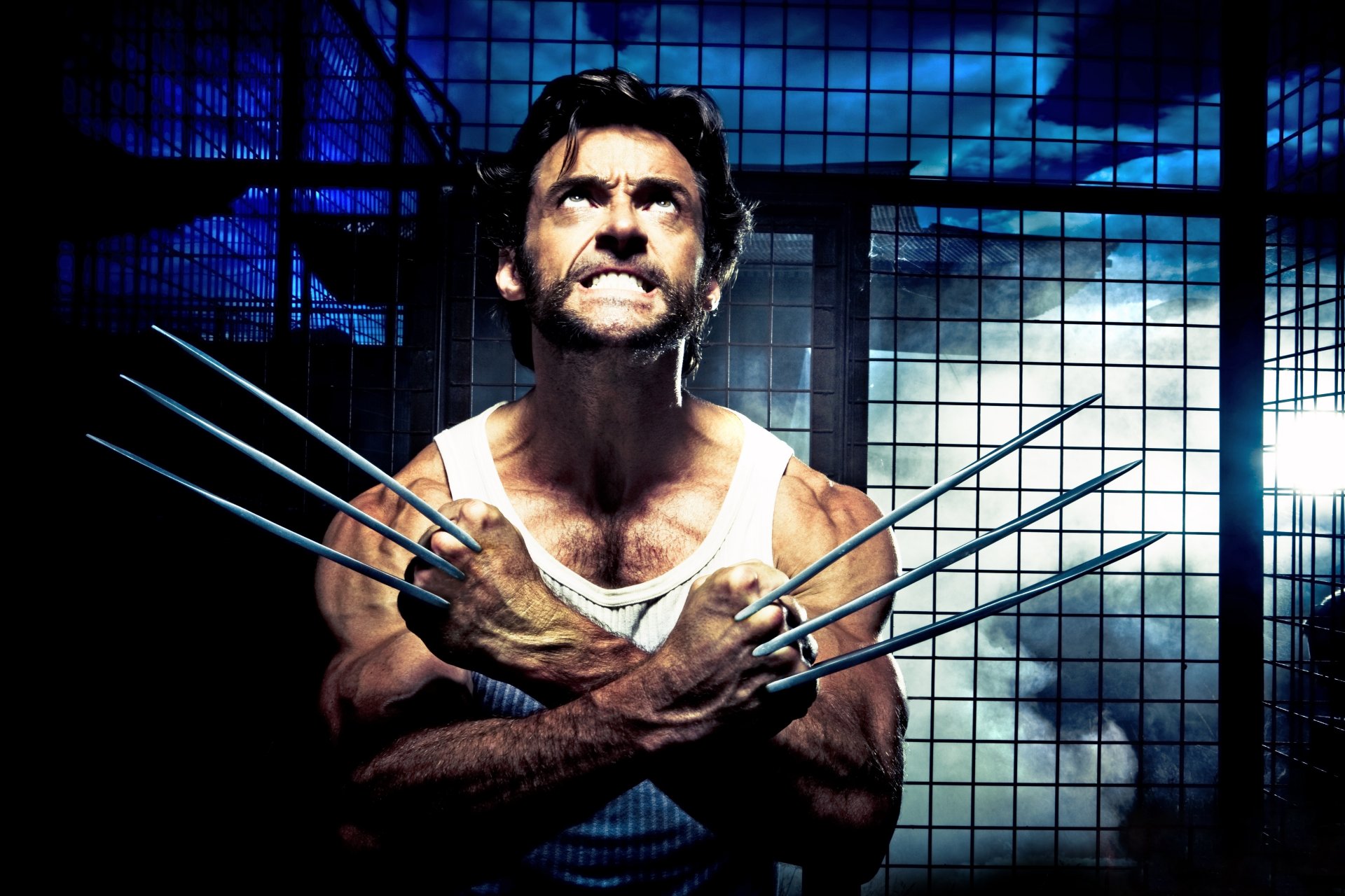 hugh jackman wolverine x homme mutant héros homme acteur griffes couteaux pointes lames