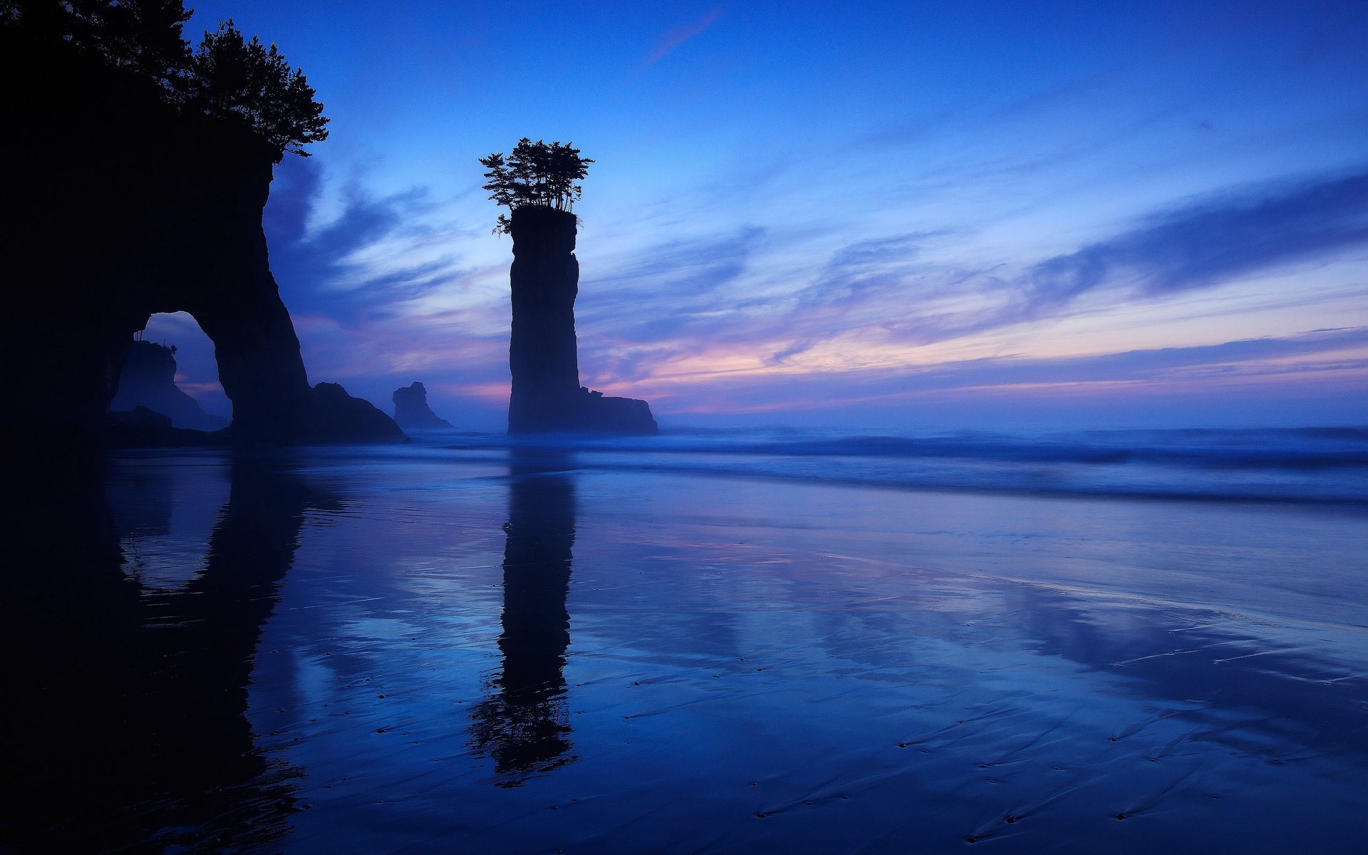 meer insel himmel nacht felsen natur