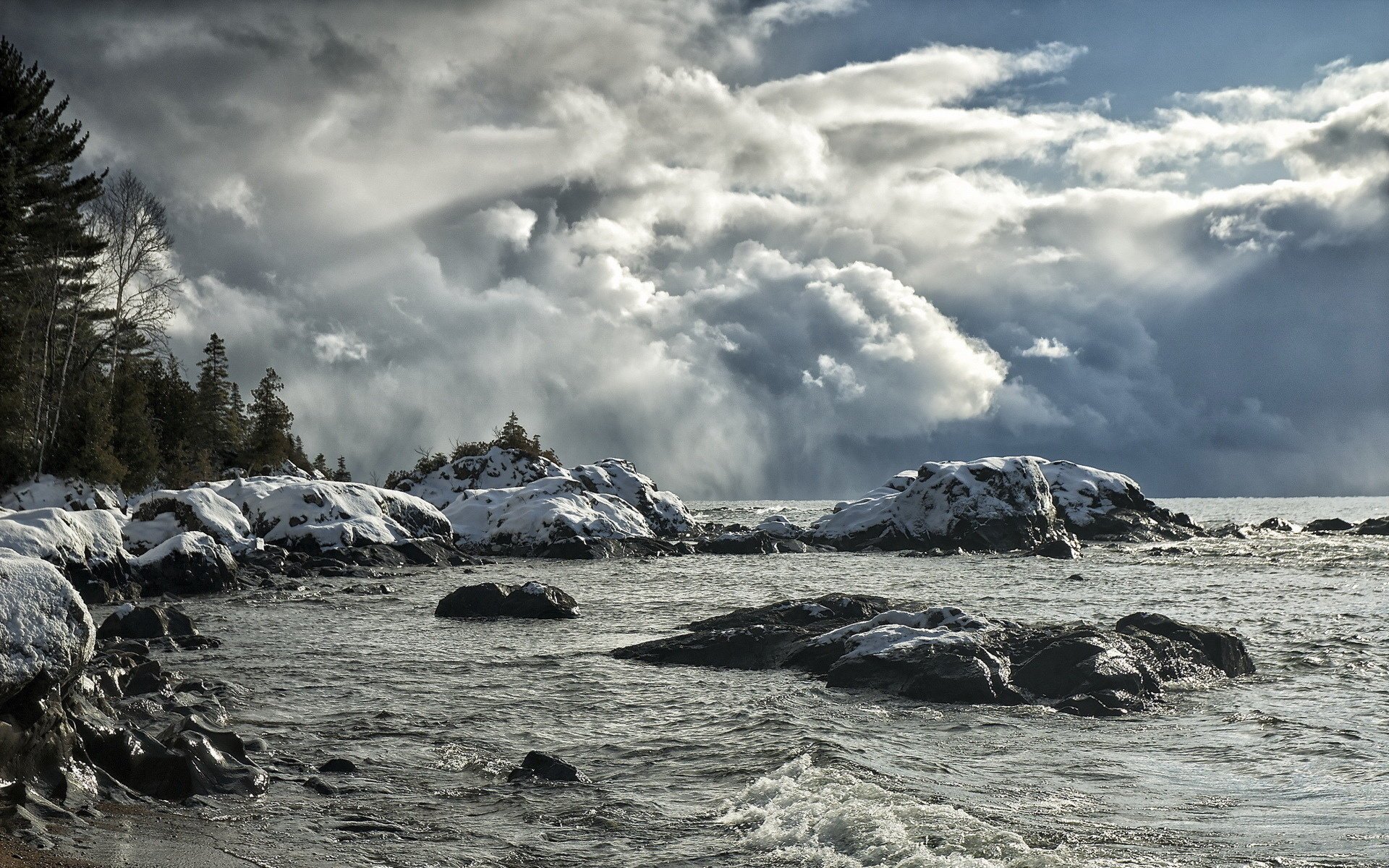 lake the sky landscape cold element