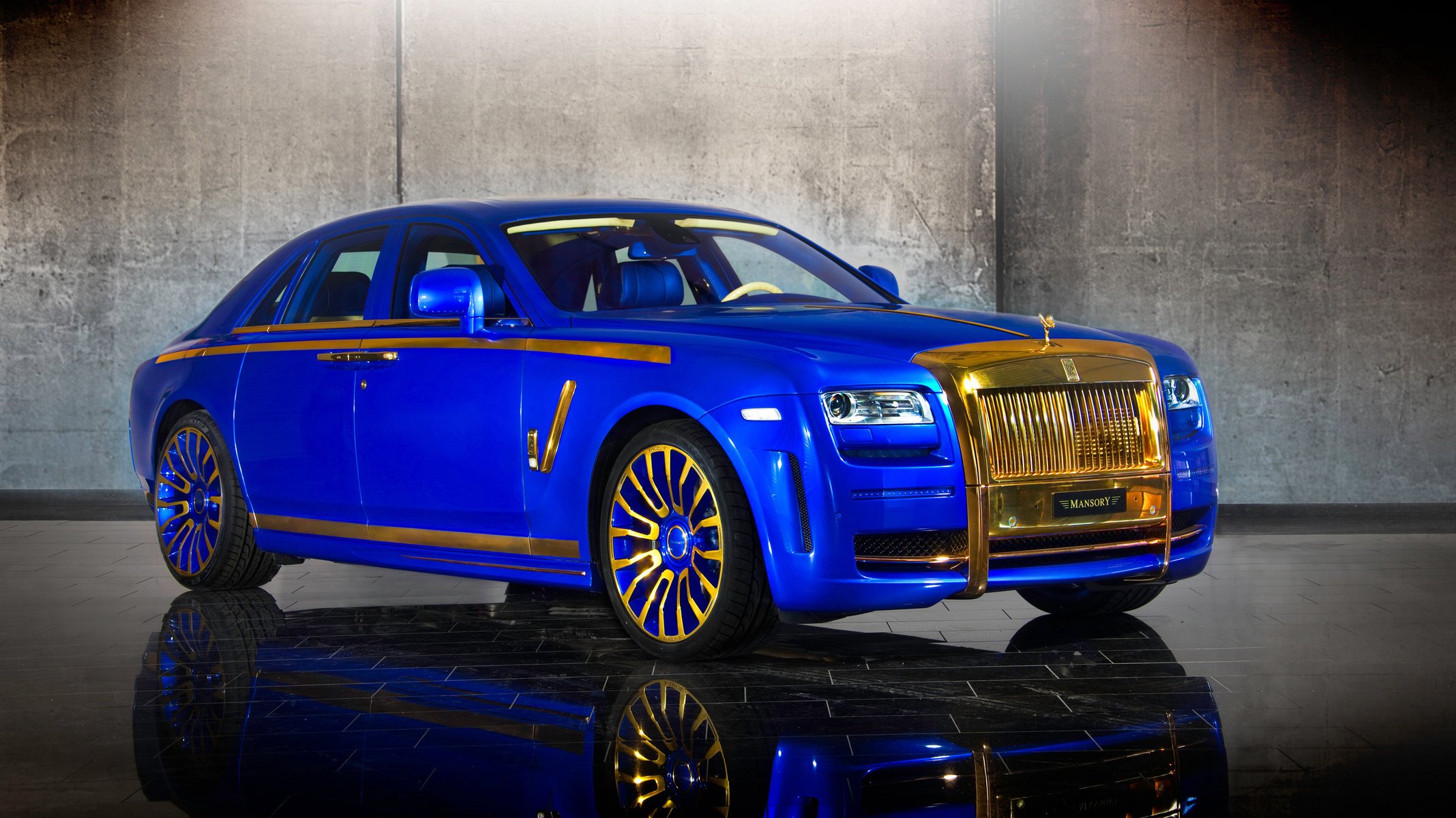 rolls-royce mansory ghost синий роскошь