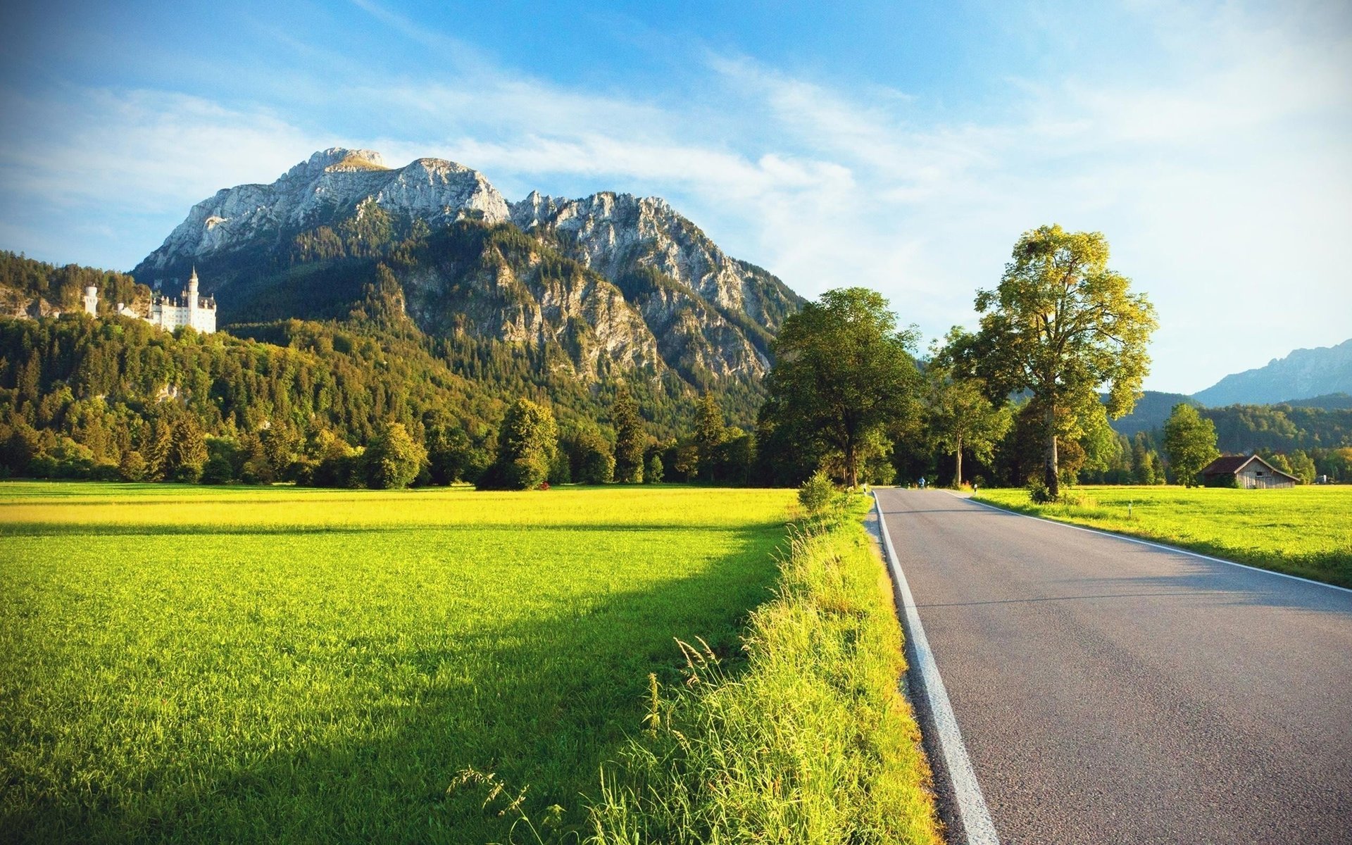 nature road germany mountains castle