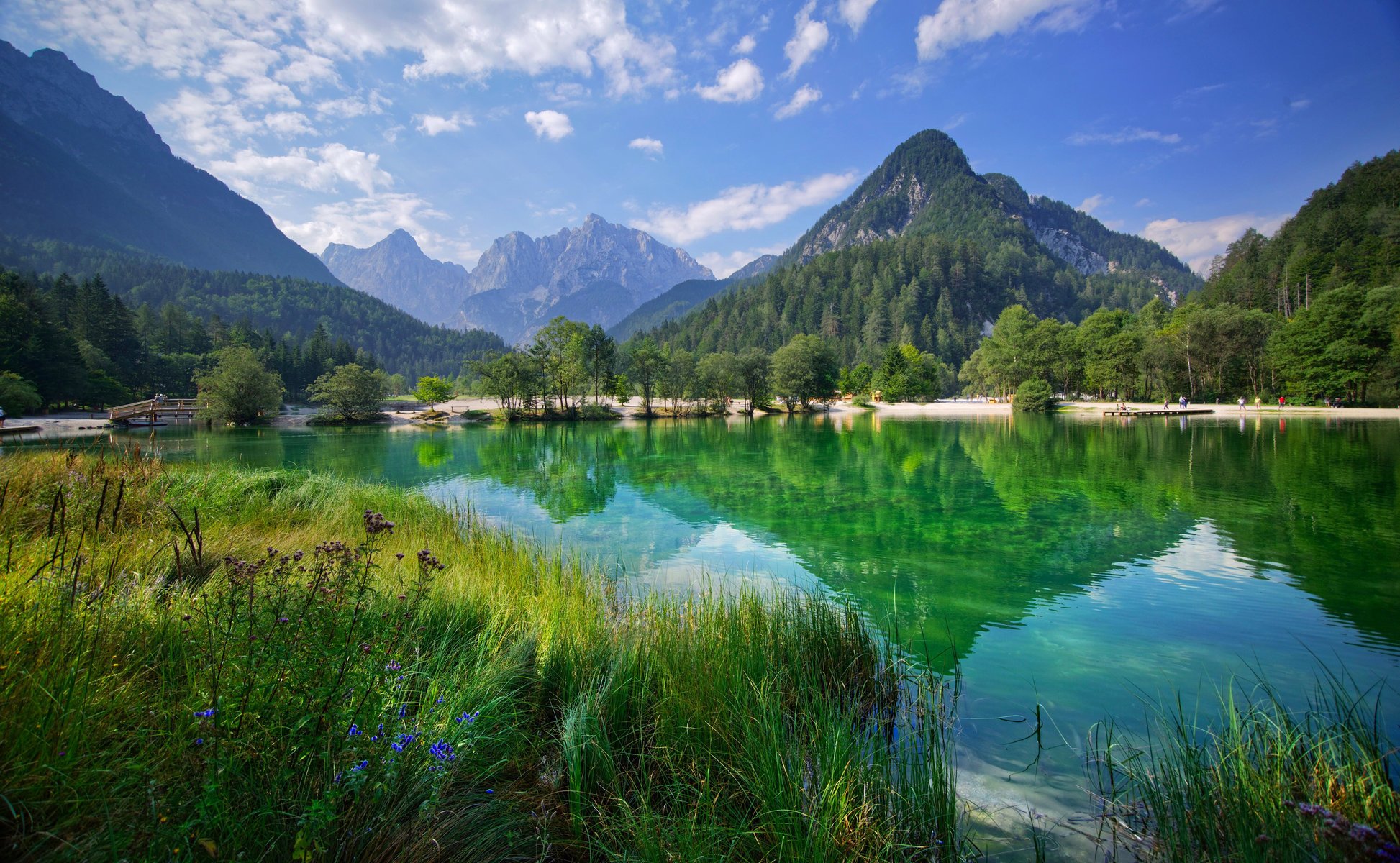 nature mountains lake summer