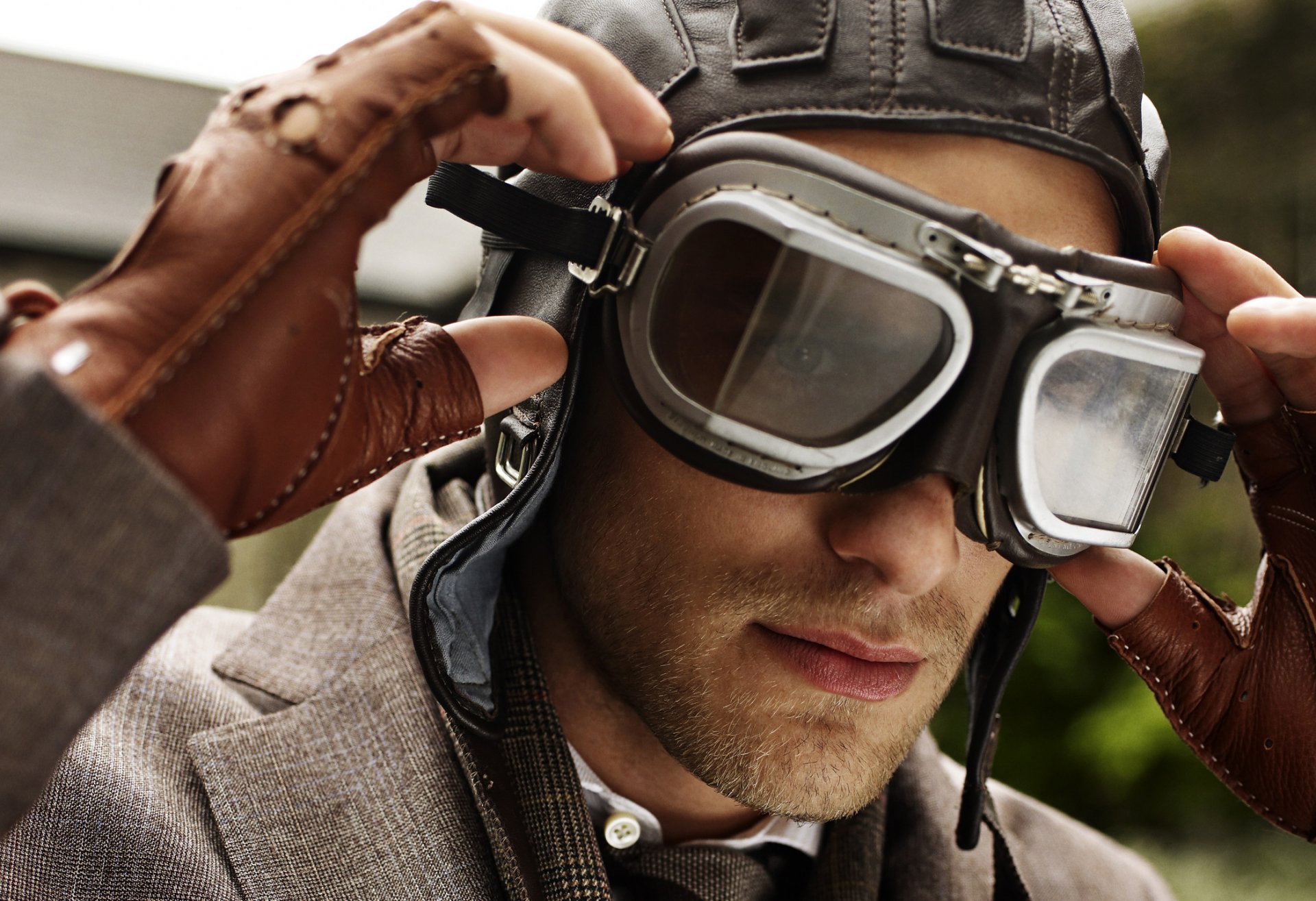 guy model pilot suit sunglasse