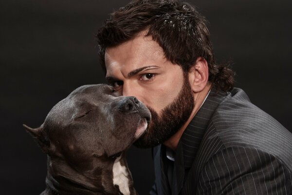 Fighter Andrey Arlovsky with his dog