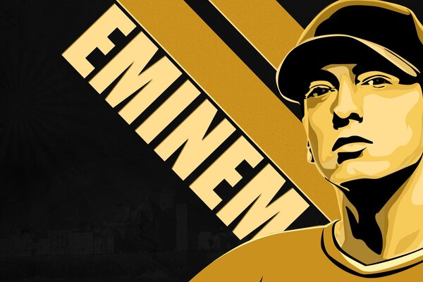 Foto dibujada por Eminem con subtítulo